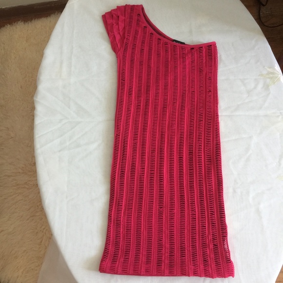 Bebe off Shoulder Cutout Bodycon Dress In Hot Pink - Picture 6 of 8